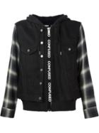 Christian Dada Layered Combo Hooded Denim Jacket
