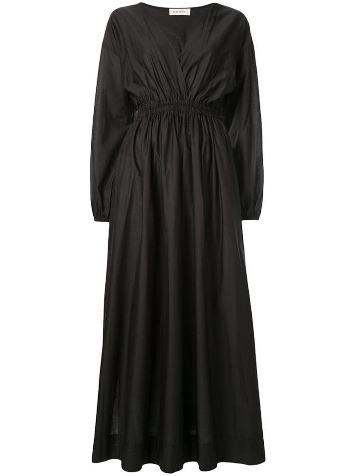 Matteau Gathered Plunge Dress - Black