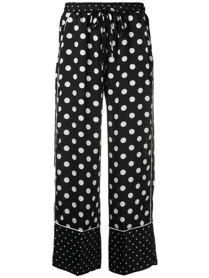 Ermanno Ermanno Polka Dot Satin Trousers - Black