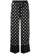 Ermanno Ermanno Polka Dot Satin Trousers - Black