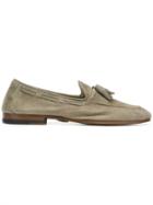 Andrea Ventura Stitch Trim Loafers - Green