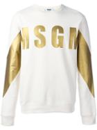 Msgm Logo Print Sweatshirt, Men's, Size: Medium, Nude/neutrals, Cotton