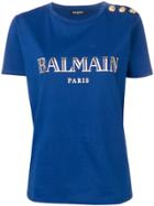 Balmain Embellished Buttons T-shirt - Blue