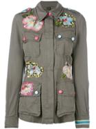 History Repeats Embroidered Shirt Jacket, Women's, Size: 40, Green, Cotton