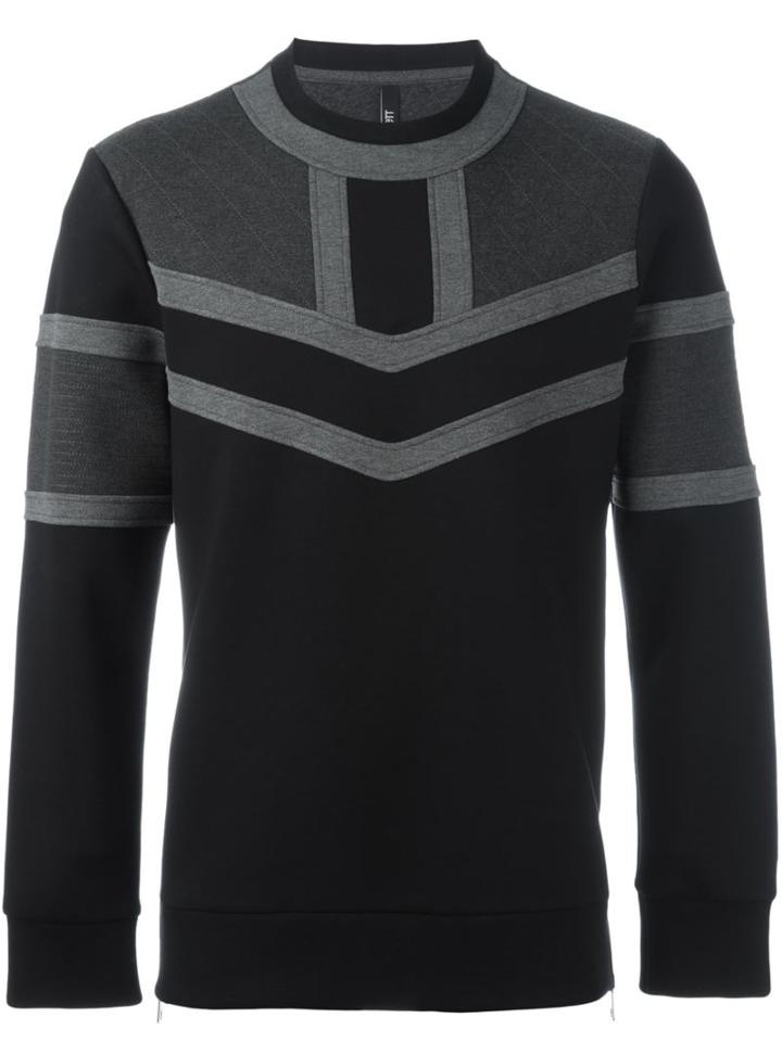 Neil Barrett Colour Block Sweatshirt, Men's, Size: S, Black, Viscose/spandex/elastane/lyocell/cotton