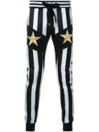 Dresscamp Embroidered Star Striped Track Pants, Men's, Size: 44, Black, Polyester