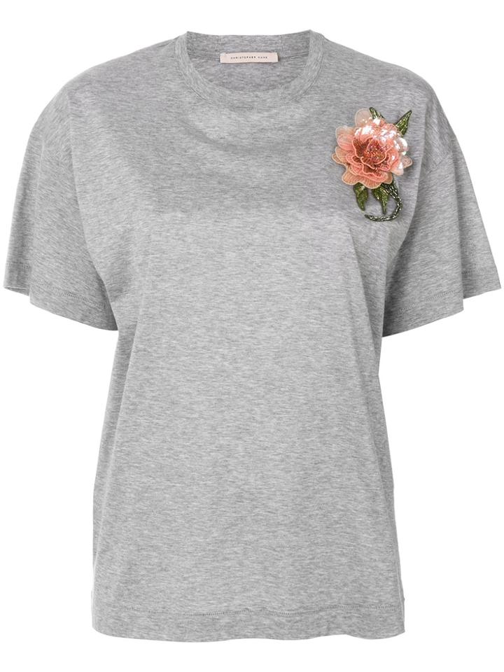 Christopher Kane Sequin Flower T-shirt - Grey