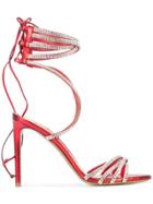 Alexandre Vauthier Crystal Embellished Sandals - Red