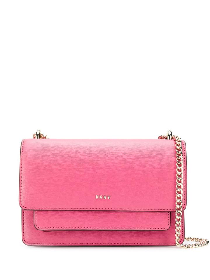 Dkny Logo Plaque Shoulder Bag - Pink