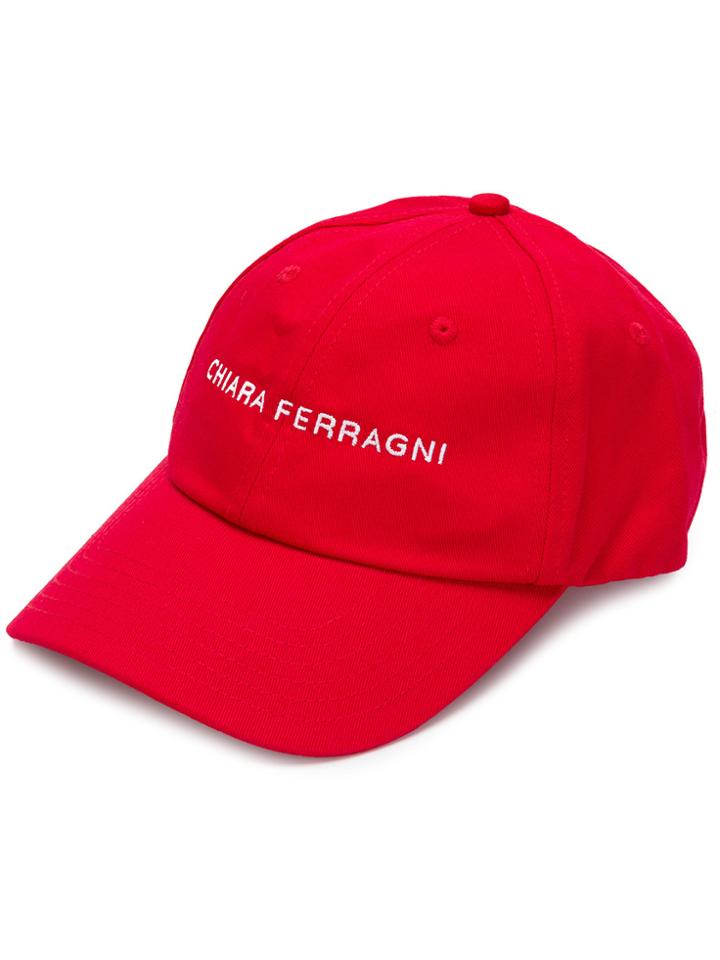 Chiara Ferragni Logo Patch Cap - Red