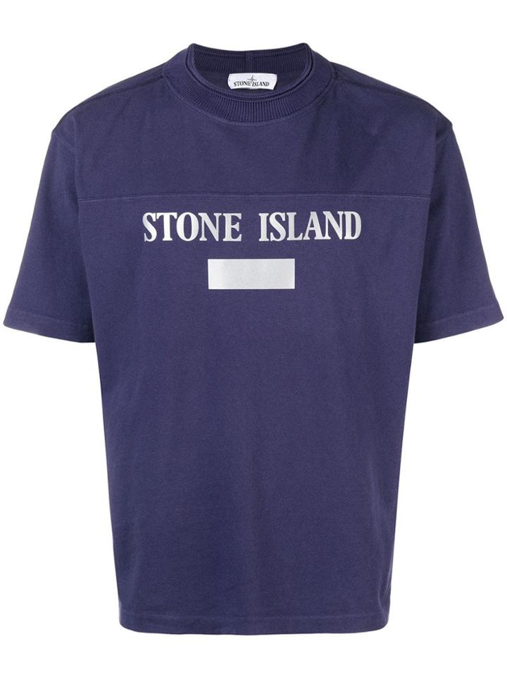 Stone Island Logo Print T-shirt - Purple