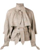 Zimmermann Plaid Tie Detail Jacket - Nude & Neutrals