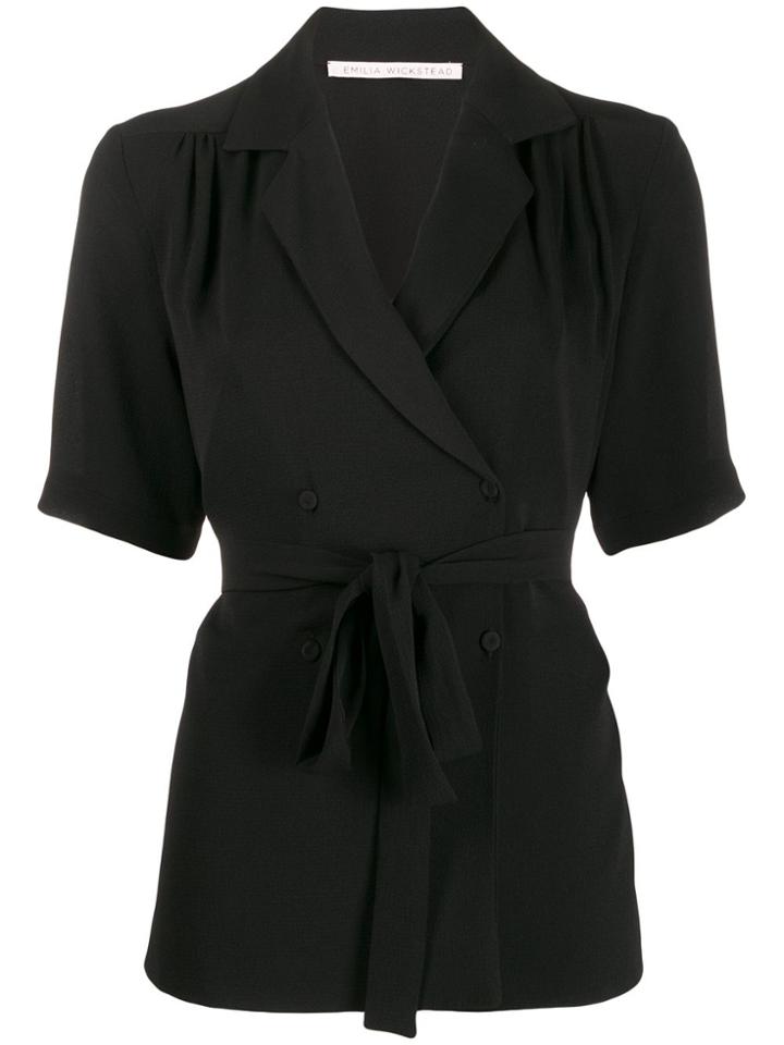 Emilia Wickstead Double-breasted Wrap Blouse - Black