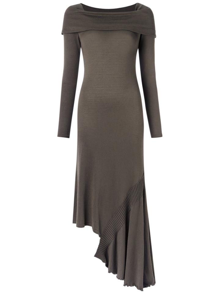 Mara Mac Asymmetric Long Dress - Grey