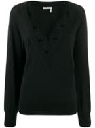 Chloé Lace-trimmed Jumper - Black