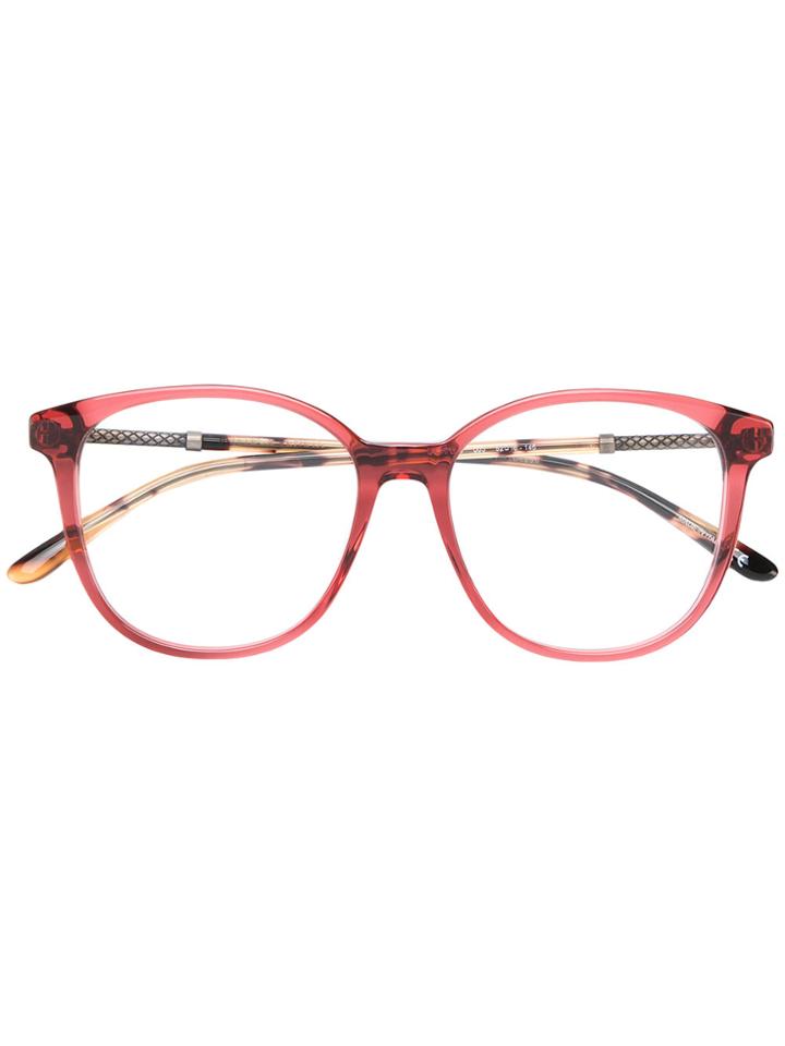 Bottega Veneta Eyewear Square Frame Glasses - Pink & Purple