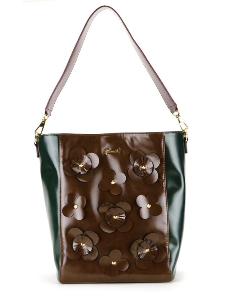 Muveil Floral Appliqué Tote, Women's, Brown