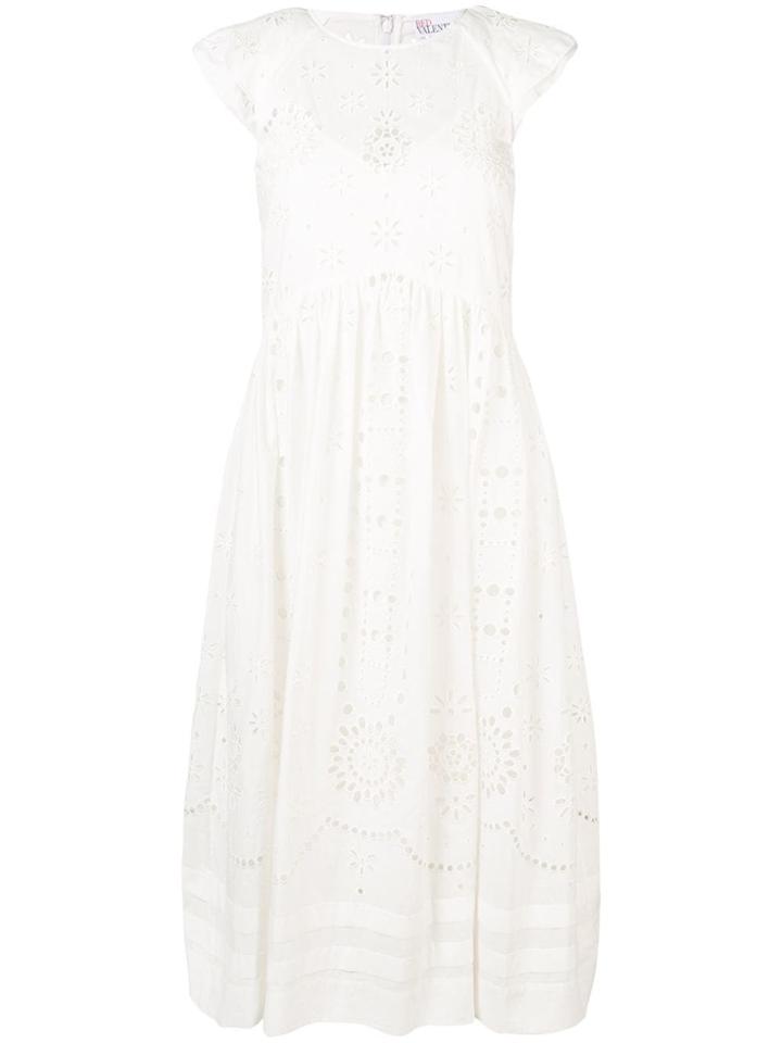 Red Valentino Sangallo Embroidered Midi Dress - White