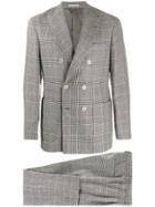 Brunello Cucinelli Houndstooth Check Two-piece Suit - Grey