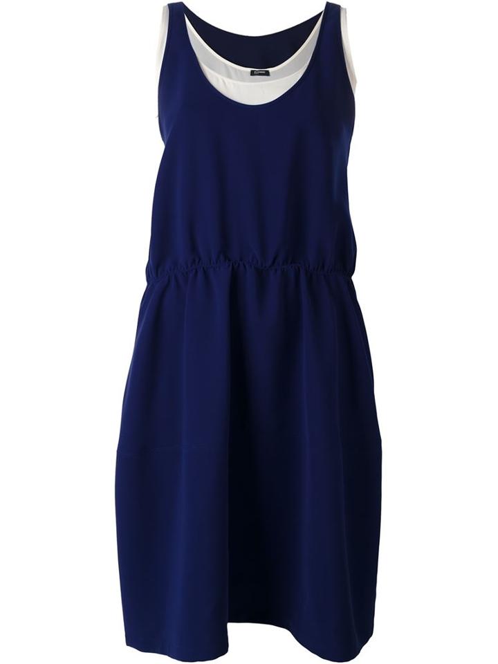 Jil Sander Navy Double Layer Dress