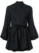 Natori Lantern Sleeve Mandarin Shirt - Black