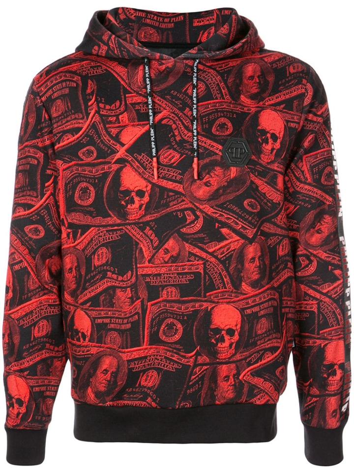 Philipp Plein Dollar Hoodie - Red