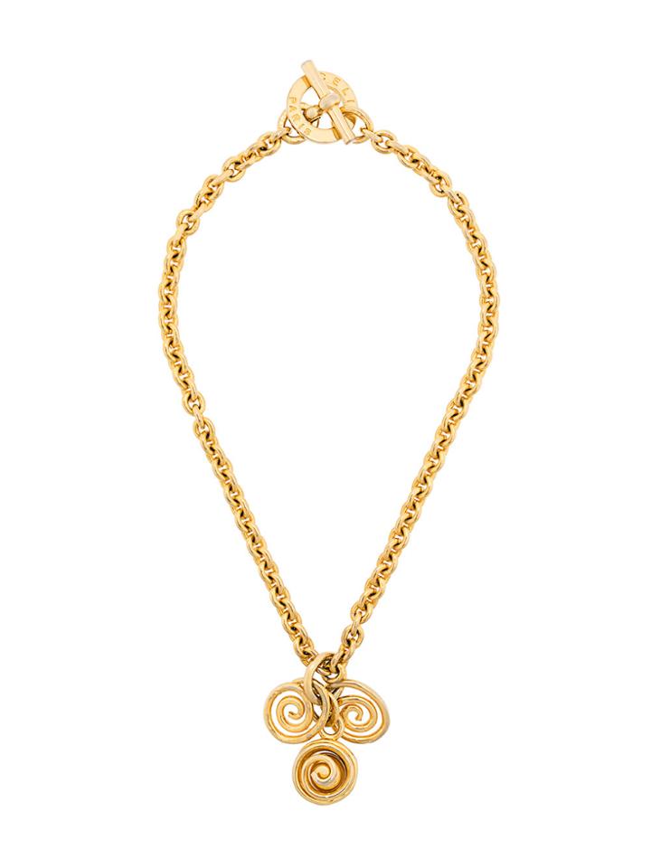 Céline Vintage Pendant Necklace - Metallic