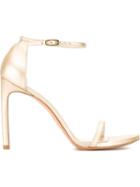 Stuart Weitzman Nudist Sandals, Women's, Size: 40, Grey, Calf Leather/leather