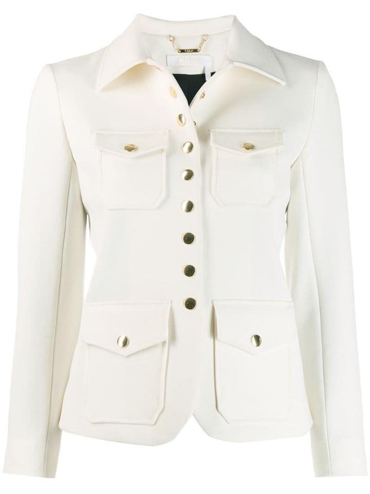 Chloé Press Stud Jacket - White