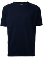Estnation - Ribbed Round Neck T-shirt - Men - Cotton - M, Blue, Cotton
