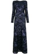 P.a.r.o.s.h. Sequin Flared Maxi Dress - Blue