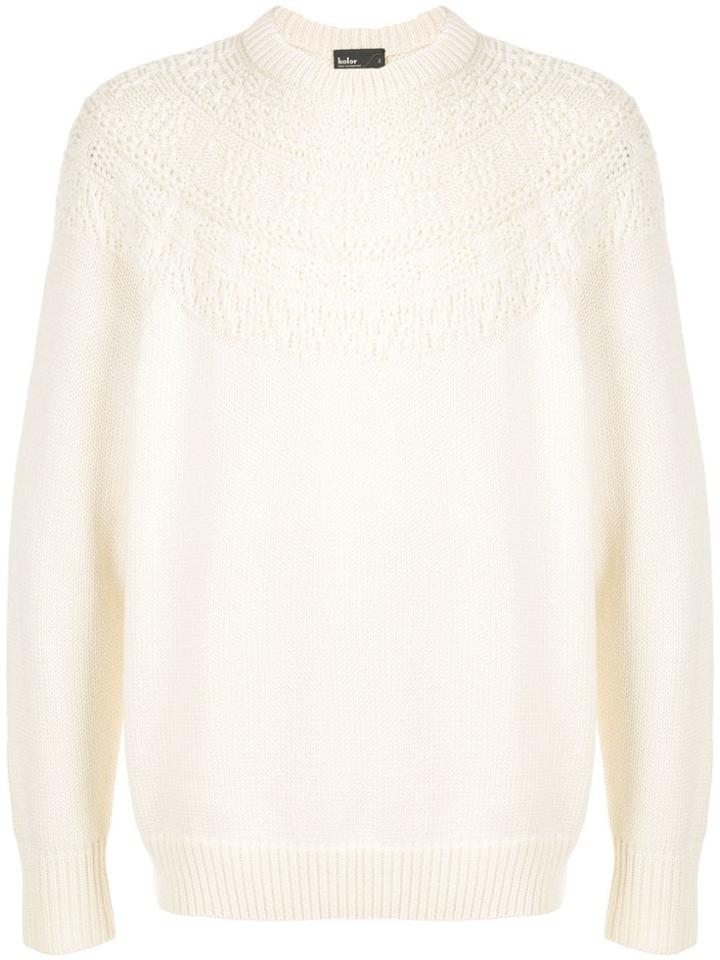 Kolor Crochet Detail Jumpers - White