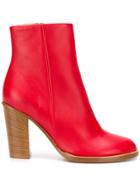 Ports 1961 Zipped Ankle Boots - Red