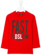 Diesel Kids - Printed T-shirt - Kids - Cotton - 6 Yrs, Red