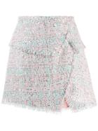 Balmain Raw-trimmed Tweed Skirt - Pink