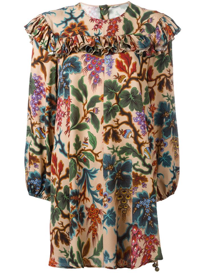 Philosophy Di Lorenzo Serafini Floral Print Mini Dress, Women's, Size: 42, Modal