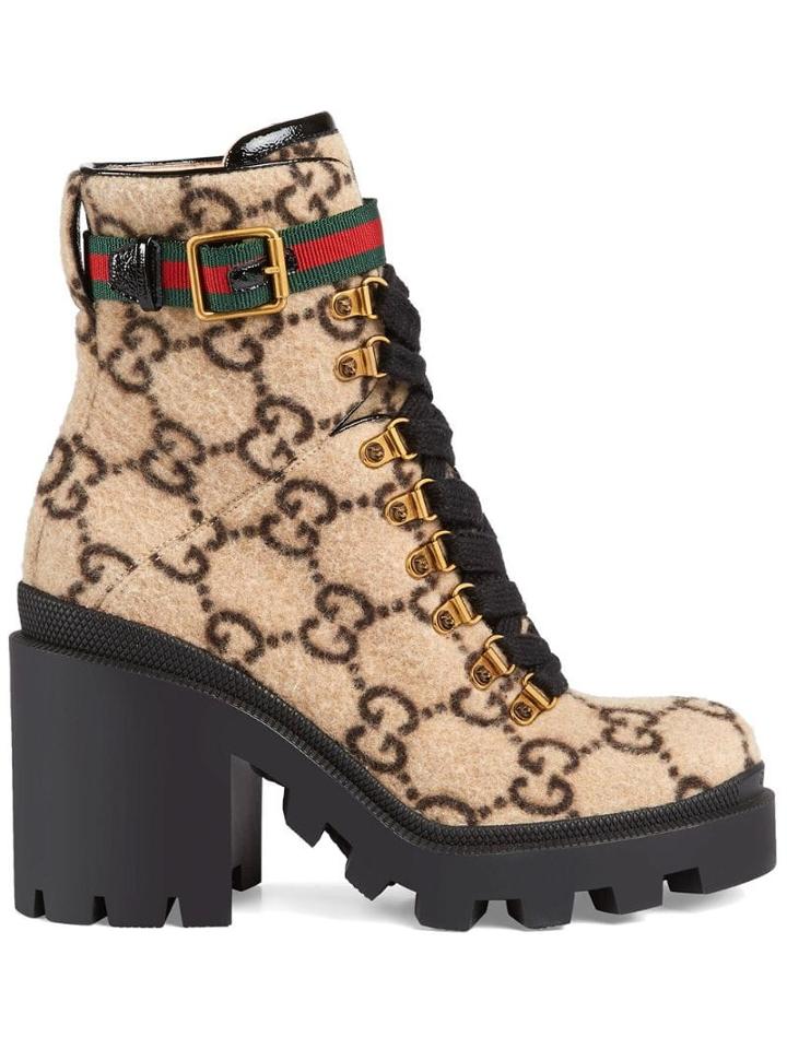 Gucci Gg Wool Ankle Boot - Neutrals