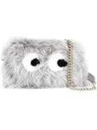 Anya Hindmarch 'mini Eyes' Crossbody Bag, Women's, Grey, Sheep Skin/shearling