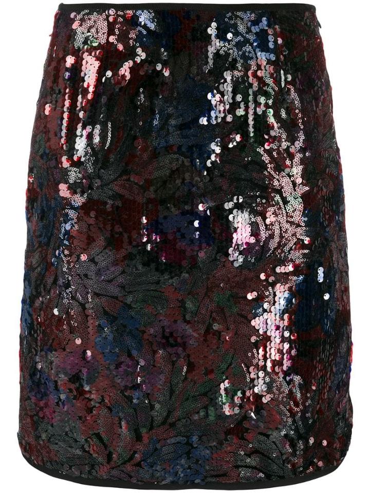 Paule Ka Sequinned Mini Skirt - Black