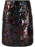 Paule Ka Sequinned Mini Skirt - Black