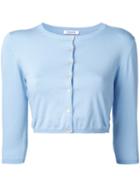 P.a.r.o.s.h. Cropped Cardigan, Women's, Size: Xl, Blue, Silk/spandex/elastane