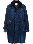 Sacai Single Breasted Coat - Blue