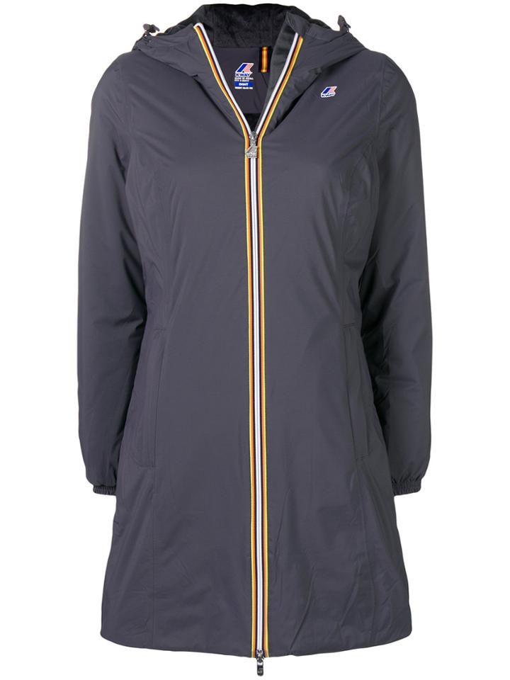 K-way Hooded Zipped Coat - Grey
