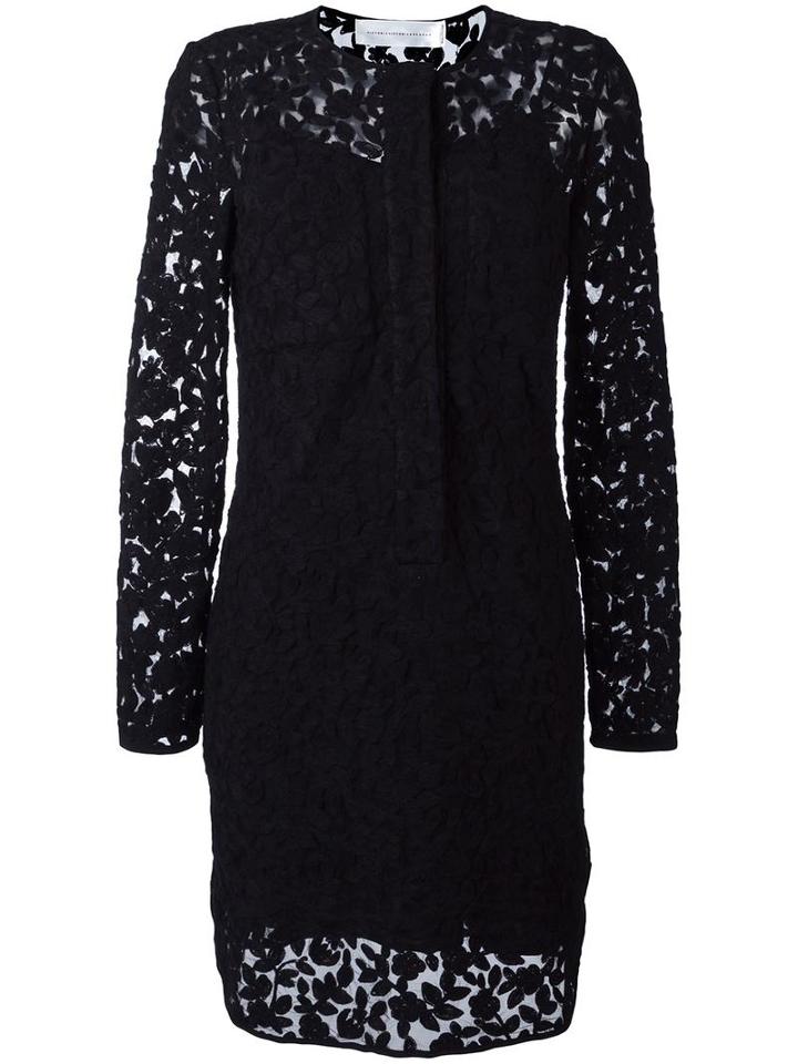 Victoria Victoria Beckham Lace Layer Dress, Women's, Size: 6, Black, Silk/nylon/polyester