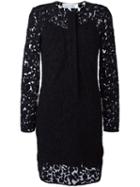 Victoria Victoria Beckham Lace Layer Dress, Women's, Size: 6, Black, Silk/nylon/polyester
