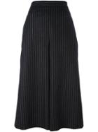 Saint Laurent - Pinstripe Culottes - Women - Silk/cashmere/wool - 40, Black, Silk/cashmere/wool