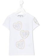 Philipp Plein Kids Logo Embellished T-shirt, Girl's, Size: 12 Yrs, White
