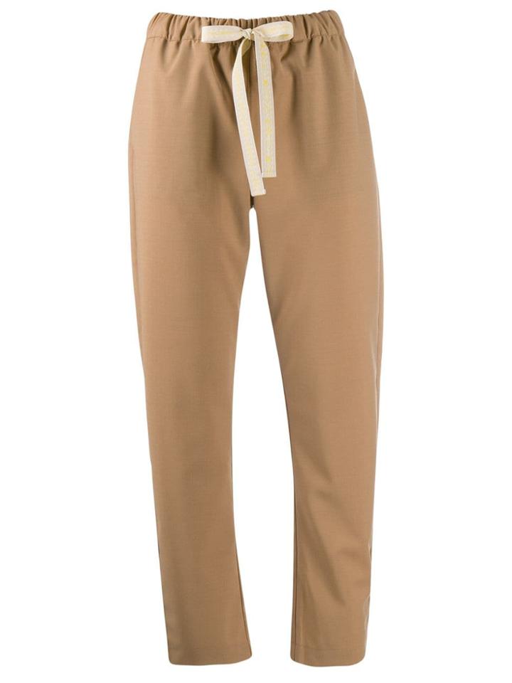 Semicouture Elasticated Waist Trousers - Neutrals