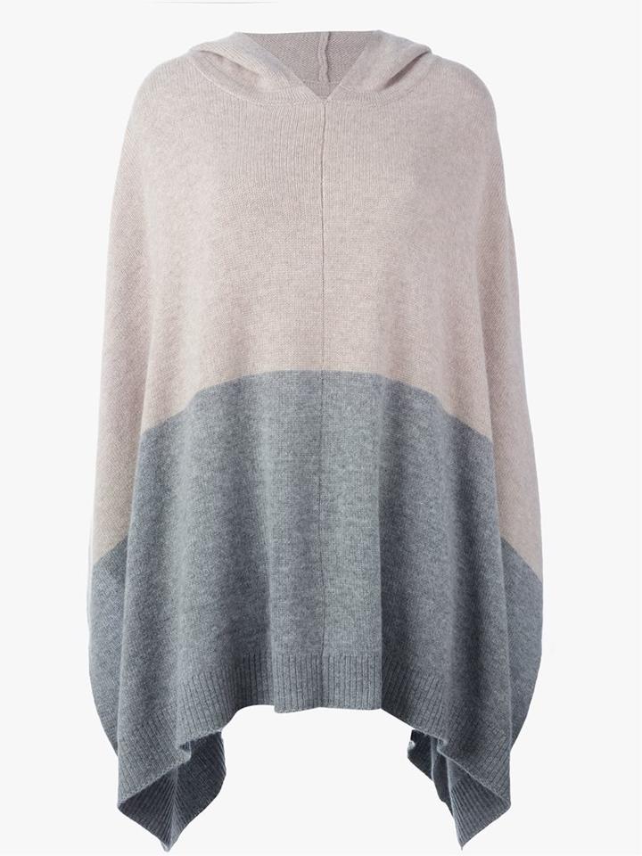 Chinti And Parker Contrast Colour Hooded Cape, Women's, Nude/neutrals, Cashmere