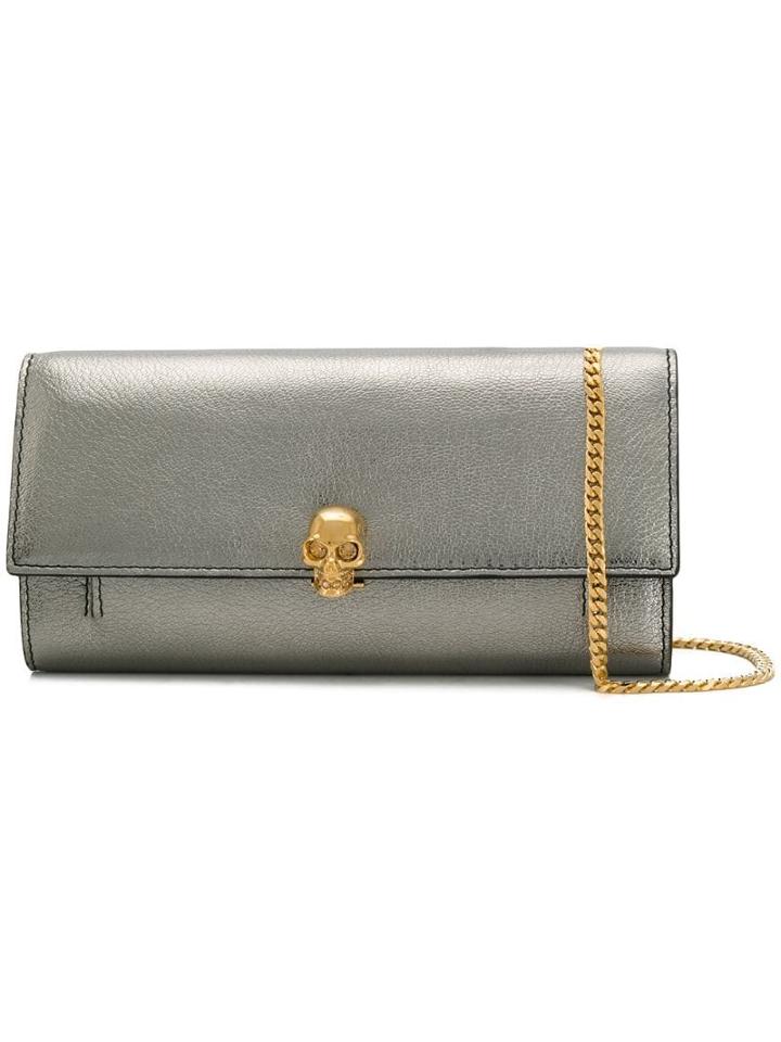 Alexander Mcqueen Skull Chain Wallet - Silver